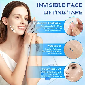 Стрічки для підтяжки обличчя LURNODY, 60 шт., невидимі наклейки для підтяжки обличчя synthetic.ua - Фото 1