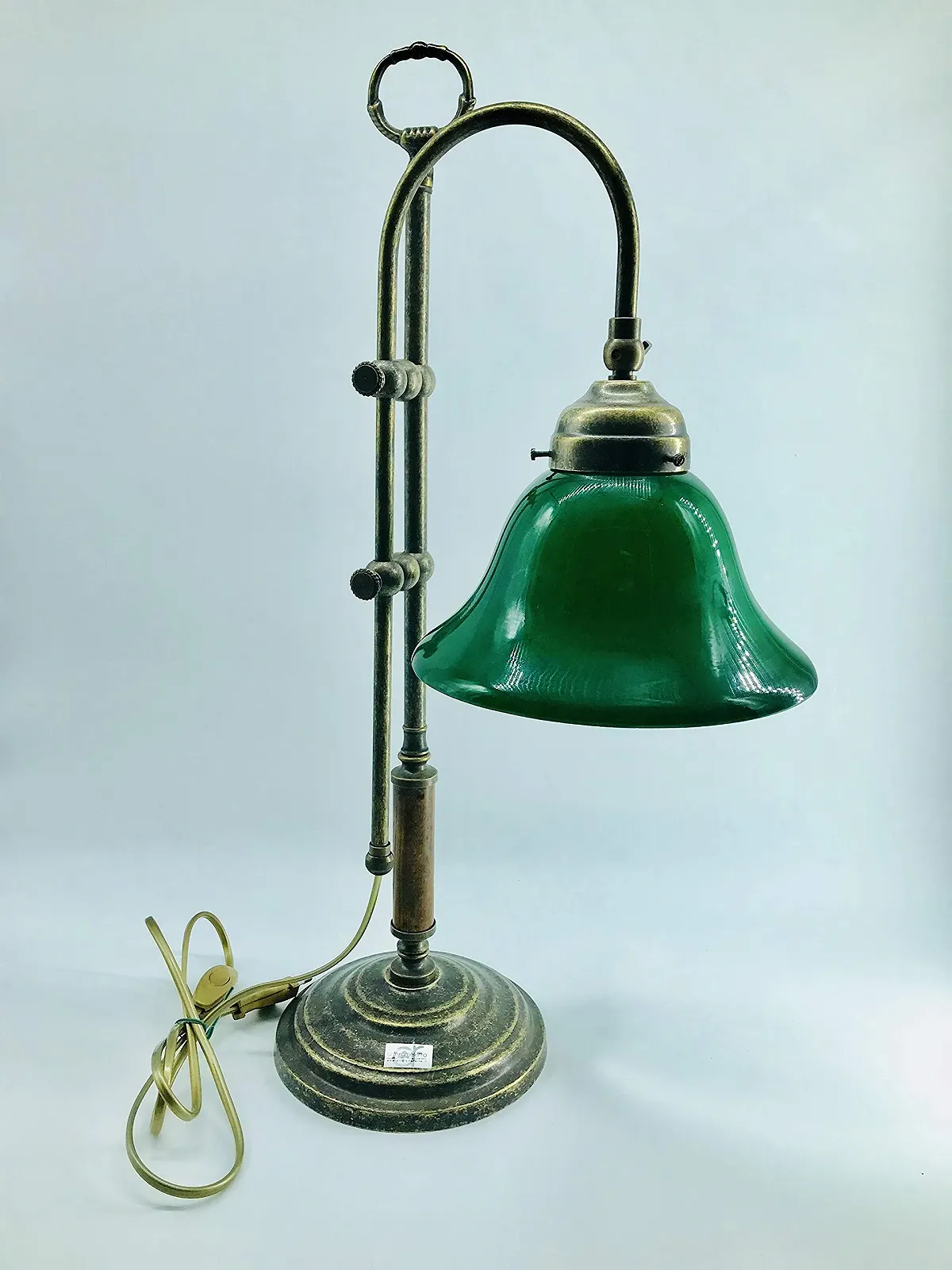 Настільна лампа Латунь Зелене скло, фото №1