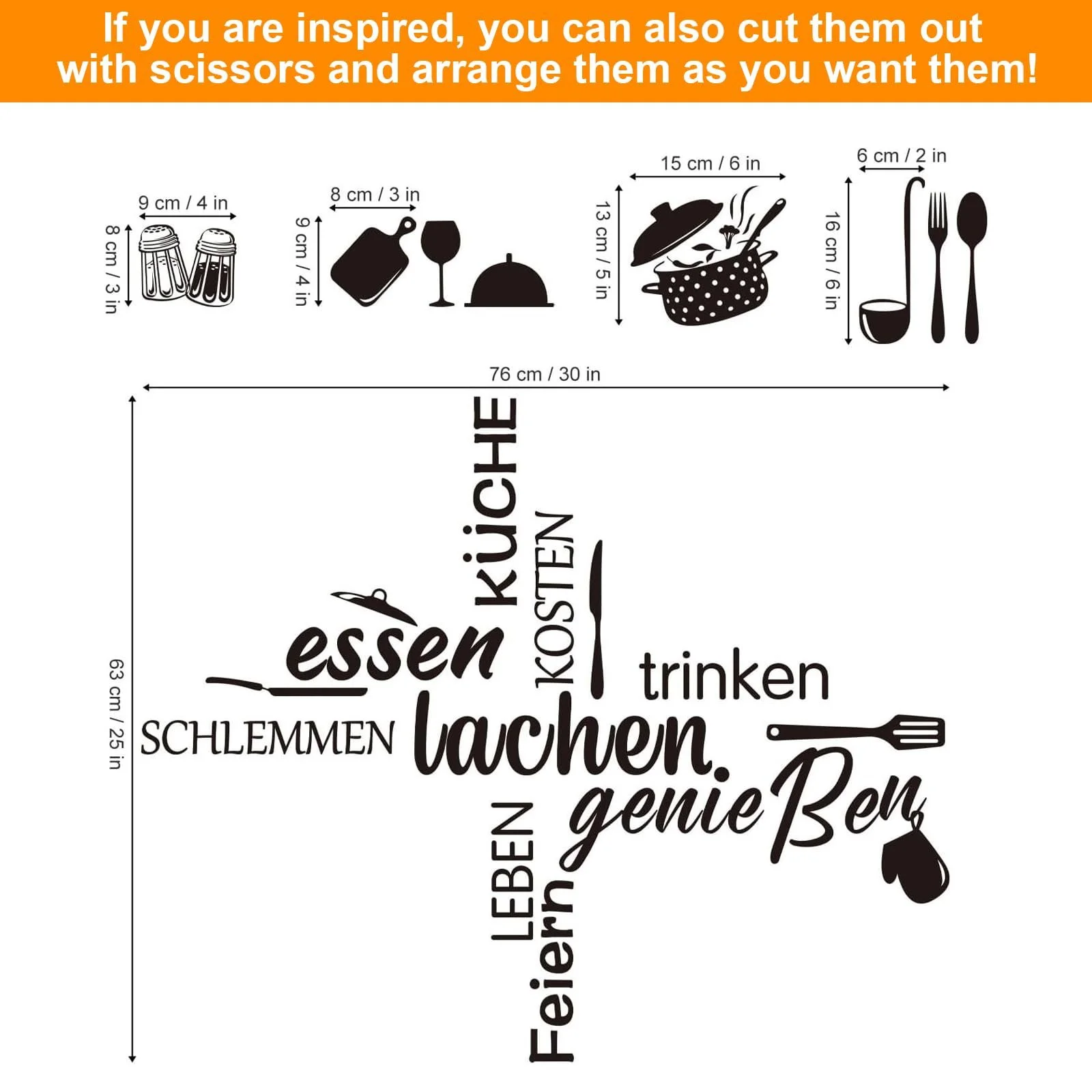 Наклейка на стіну Кухонні цитати чорна, фото №2