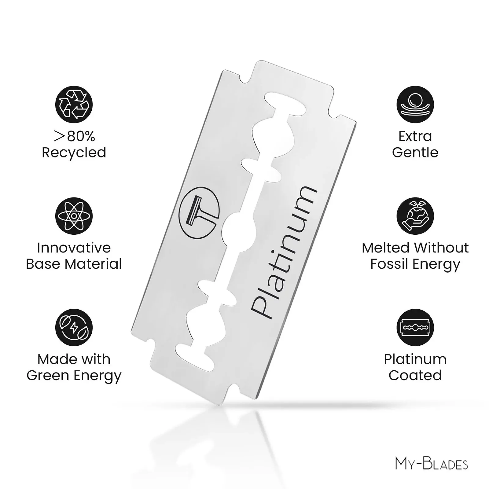 Лезвия для бритья Premium Platinum 20 шт., фото №2