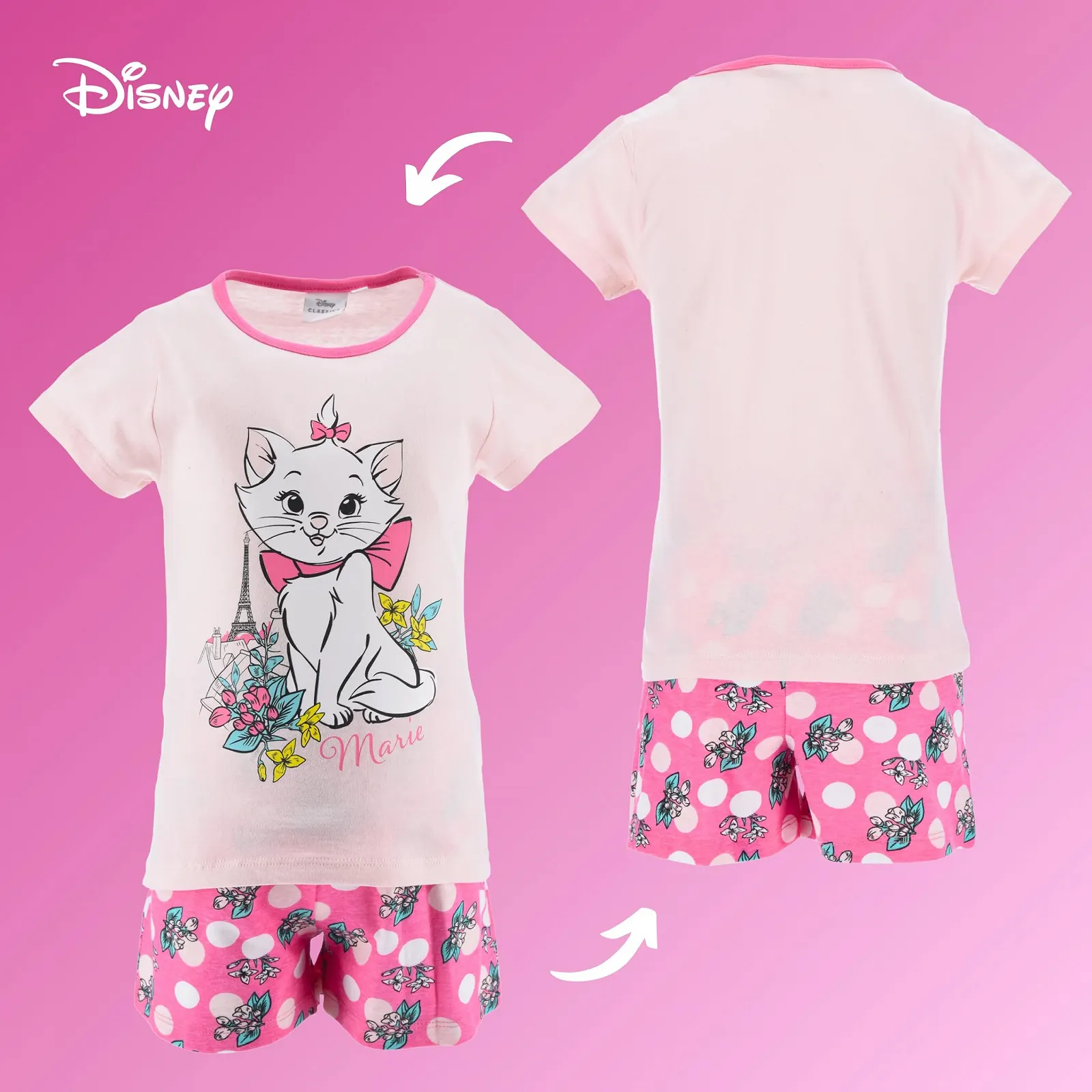 Комплект піжамний (футболка та шорти) Disney Marie для дівчаток Бавовна Аристокіт 2 предмети, фото №9 Комплект піжамний (футболка та шорти) Disney Marie для дівчаток Бавовна Аристокіт 2 предмети, фото №9