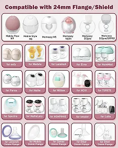 Вкладиші для фланців 22 мм (4 шт.) Momcozy M9/M6/M5/S12 Pro/V1/V2, для Nuliie/Medela/Kissbobo/Lansinoh/eufy/NCVI/Bellababy/Jheppbay/Lulia 24 мм synthetic.ua - Фото 1