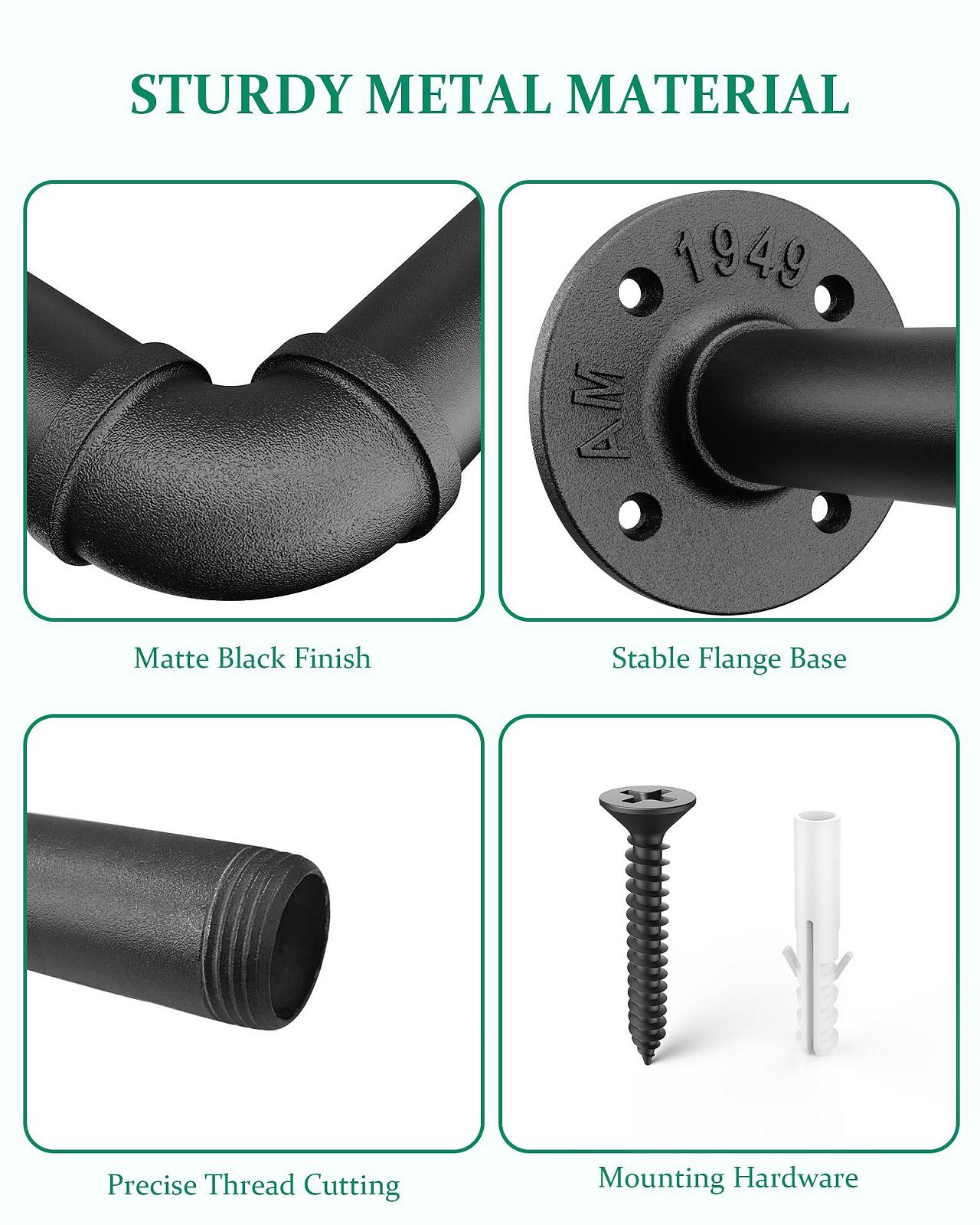 Штанга для підвісних рослин SOFITORG 6 ланцюгів 167 см металева чорна, фото №5 Штанга для підвісних рослин SOFITORG 6 ланцюгів 167 см металева чорна, фото №5