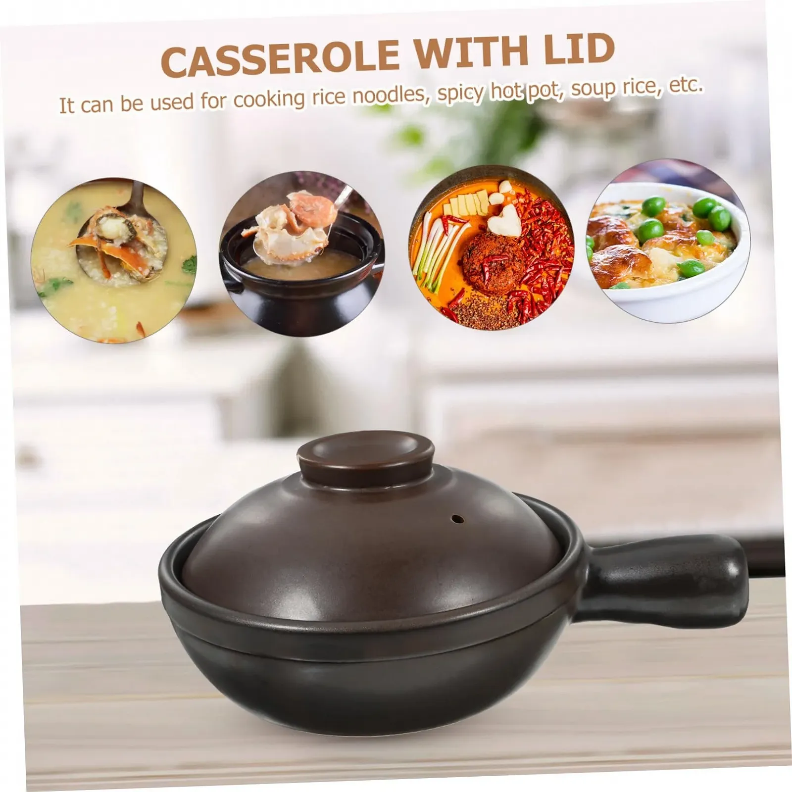 Каструля iplusmile керамічна з кришкою та однією ручкою термостійка, фото №2 Каструля iplusmile керамічна з кришкою та однією ручкою термостійка, фото №2