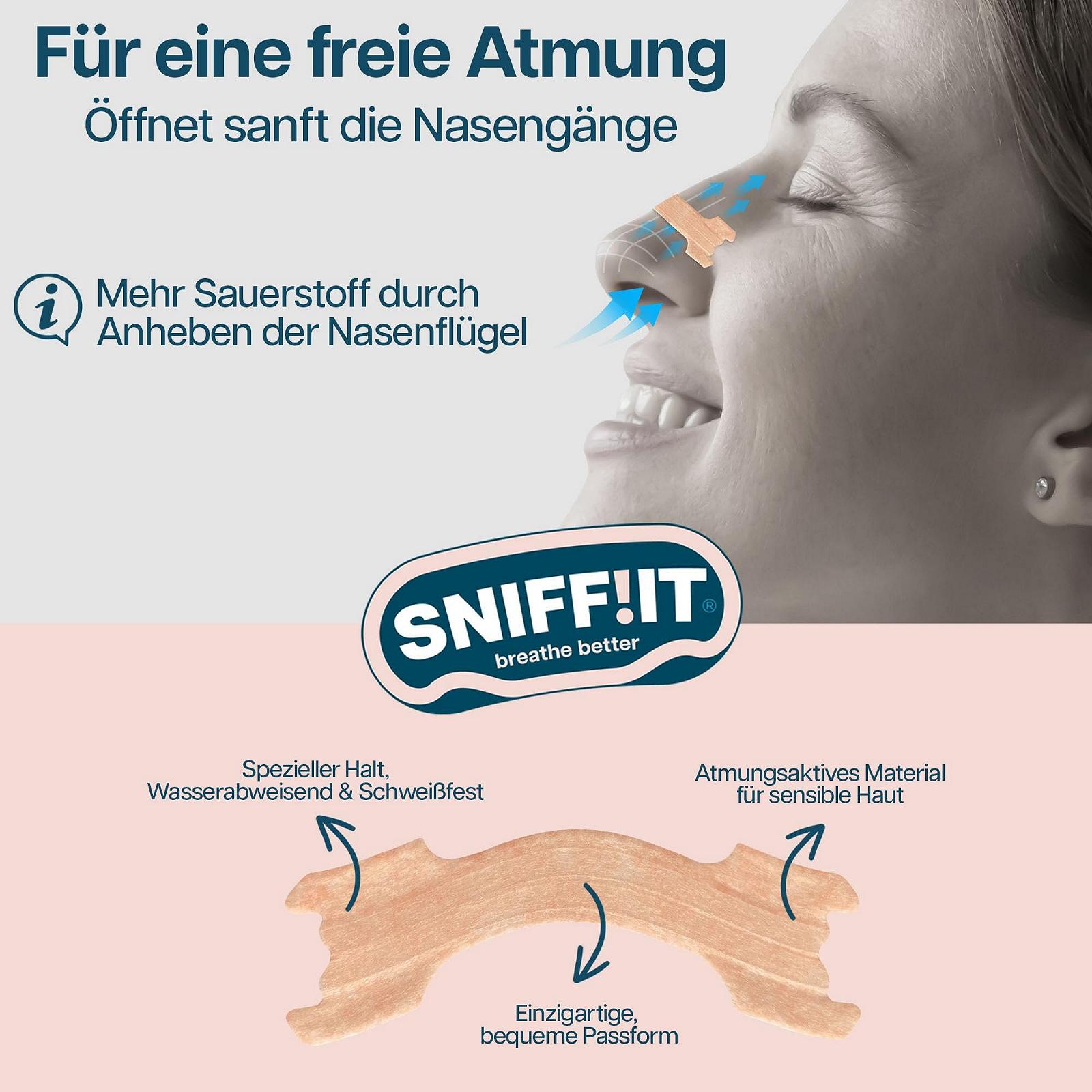 Пластирі для носа Sniffit від хропіння Упаковка 30 штук, фото №3 Пластирі для носа Sniffit від хропіння Упаковка 30 штук, фото №3