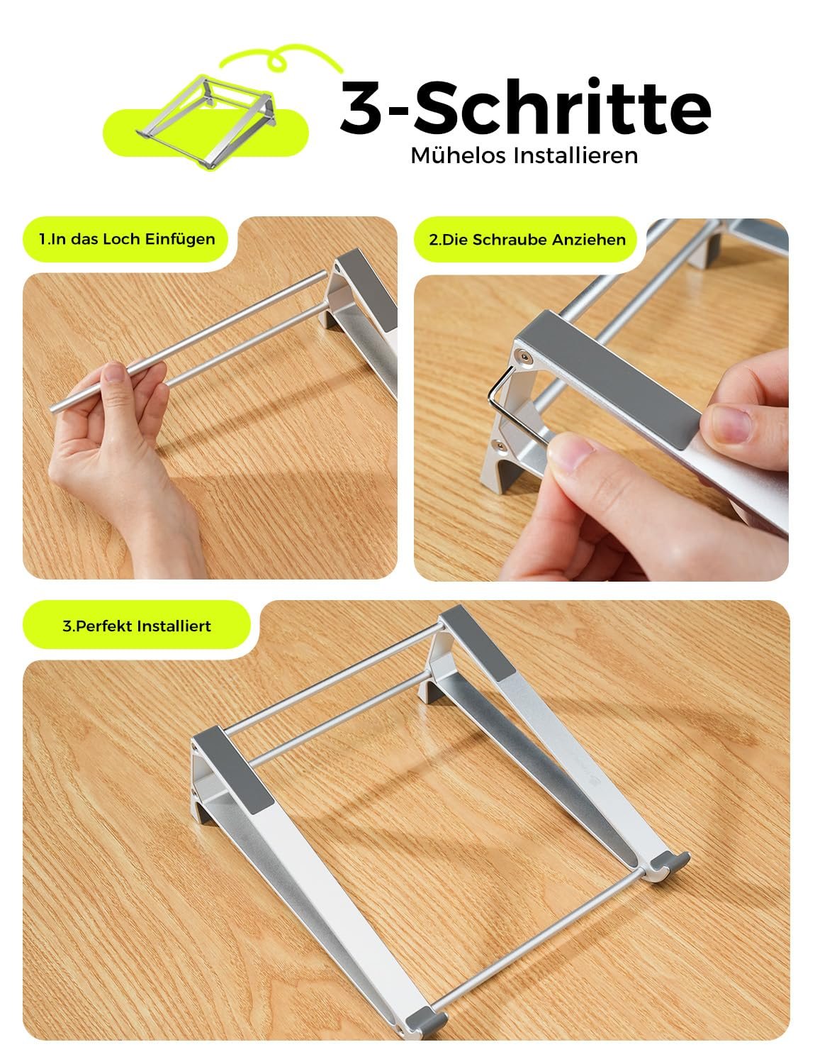 Вертикальна Підставка для Ноутбука MAGIC JOHN & Тримач для Зберігання Портативна Алюмінієва, фото №5