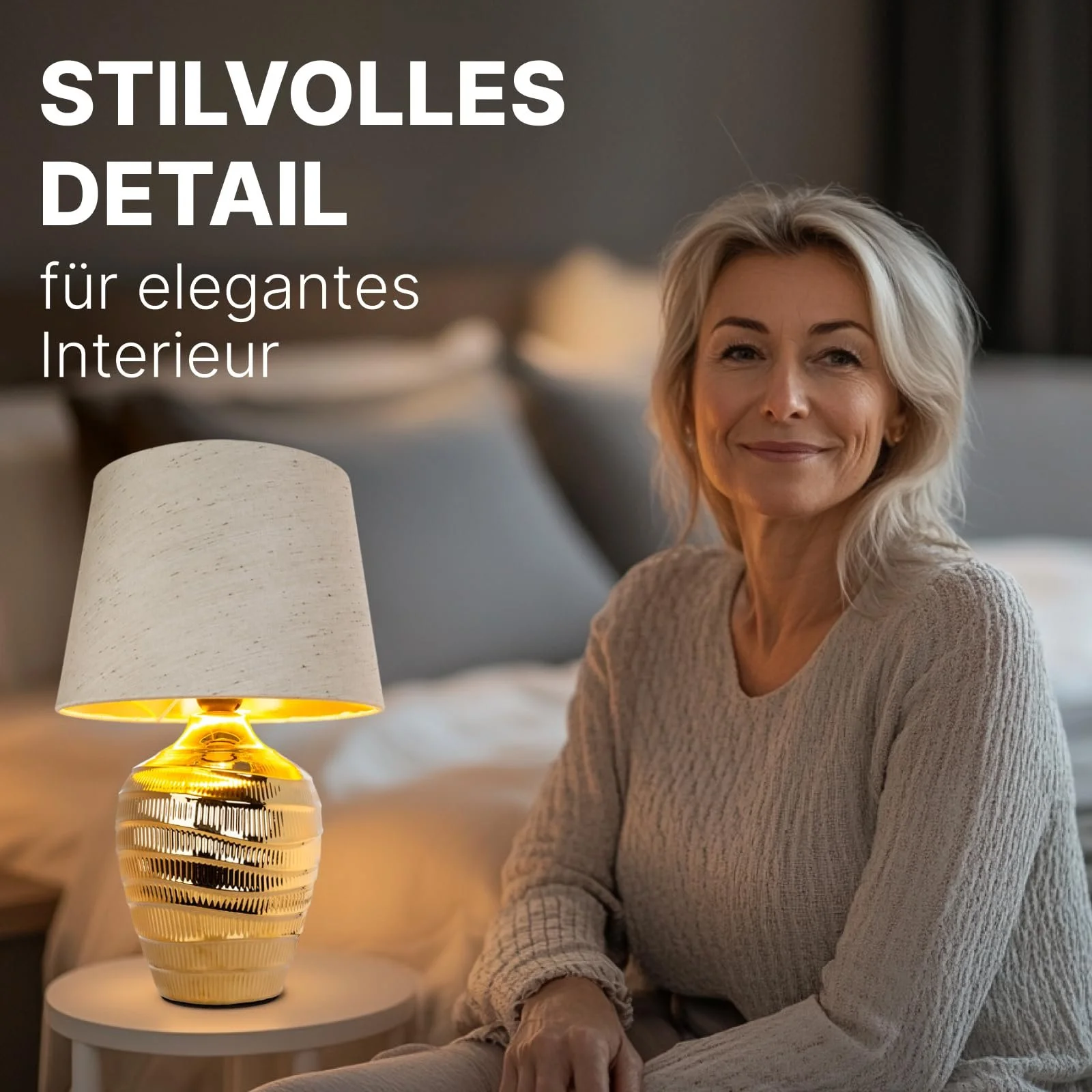 Настільна лампа LED ARTE LAMP KORFU A4003LT-1CC класична декоративна хром білий текстильний абажур дротова, фото №5