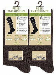 Компрессионные чулки VCA Support Travel Socks (2 пары) для женщин и мужчин, до колена, черный, антрацит, бежевый, темно-синий synthetic.ua - Фото 1