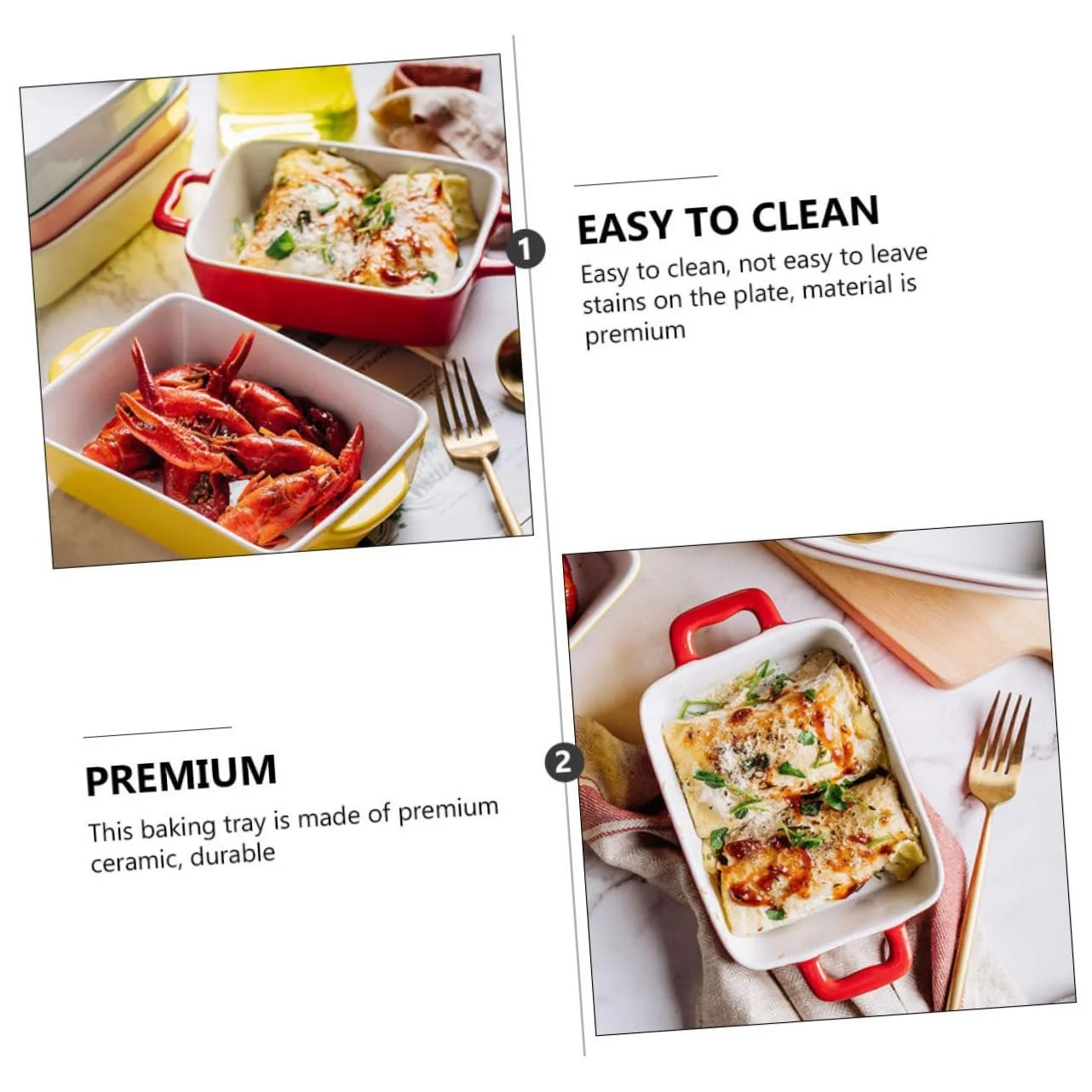 Форма для запекания TOYANDONA керамическая с двумя ручками красная, фото №7