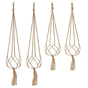 Подвесы для растений 4 шт. джутовые 90 см и 105 см - Фото 1