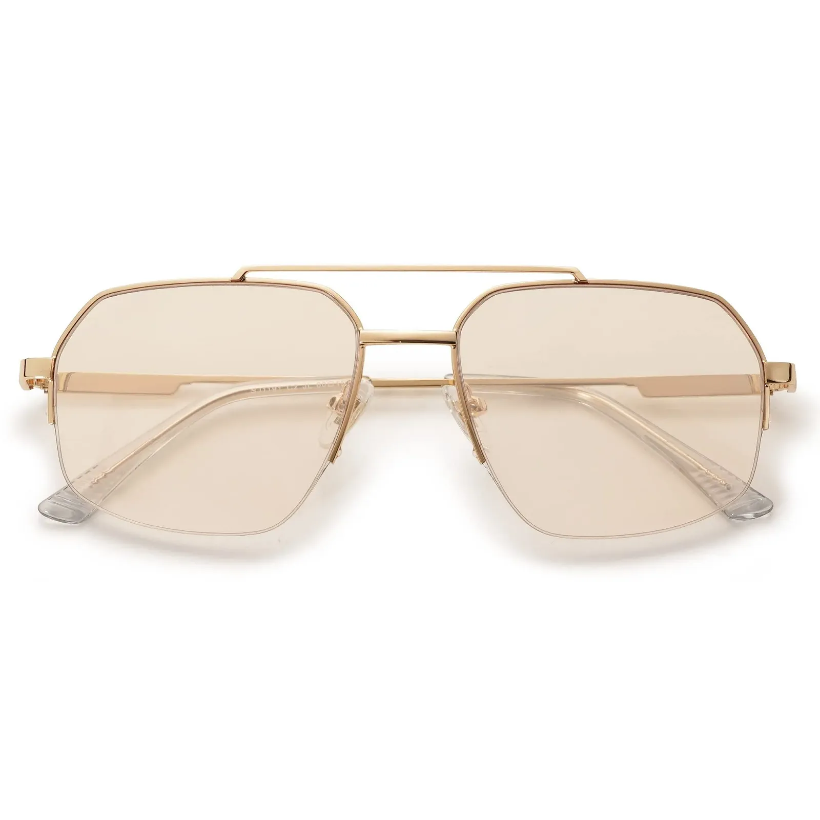 Окуляри SOJOS Ретро Вінтаж Великі Квадратні Подвійний Місток Метал Напів-Оправа Прямокутні SJ1191, фото №1