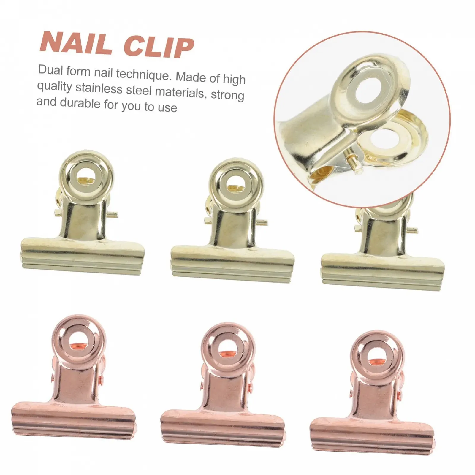 Кліпси OATIPHO для манікюру 12 шт. Рожеве золото, фото №6 Кліпси OATIPHO для манікюру 12 шт. Рожеве золото, фото №6