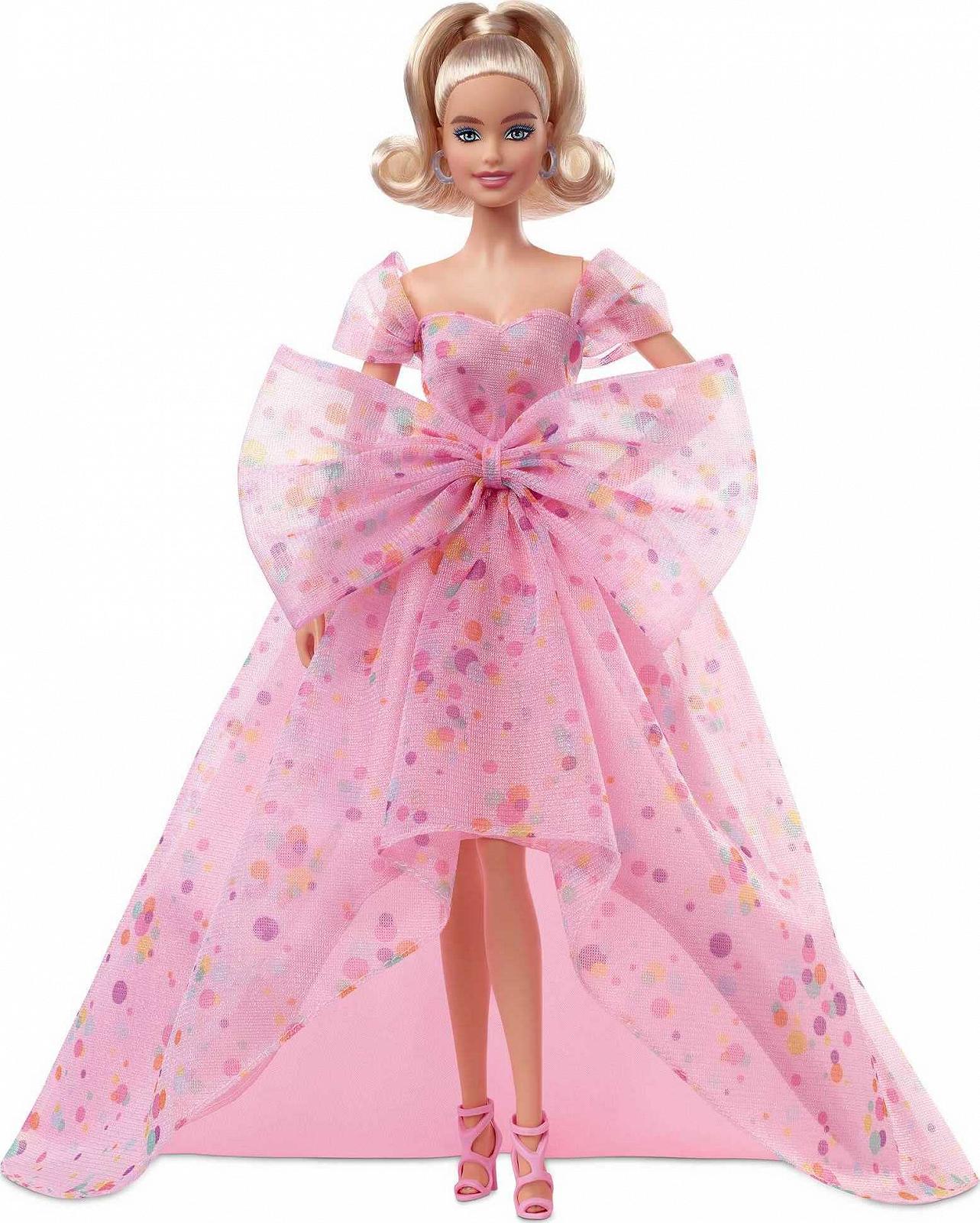 Кукла Barbie Signature Birthday Wishes 12 Дюймов Блондинка в Розовом Платье из Тюля с Персонализированной Упаковкой для Детей от 6 лет, фото №1
