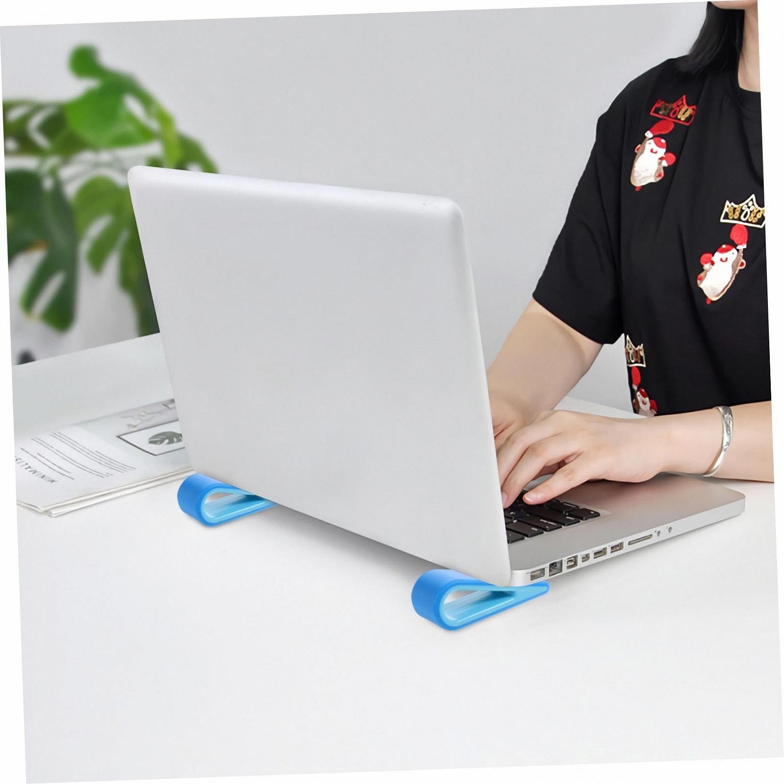 Підставка для ноутбука Gatuida (4 шт.) Пластикова з організацією кабелів Нековзна Ергономічний нахил для охолодження та комфортного набору тексту для ноутбука, фото №4