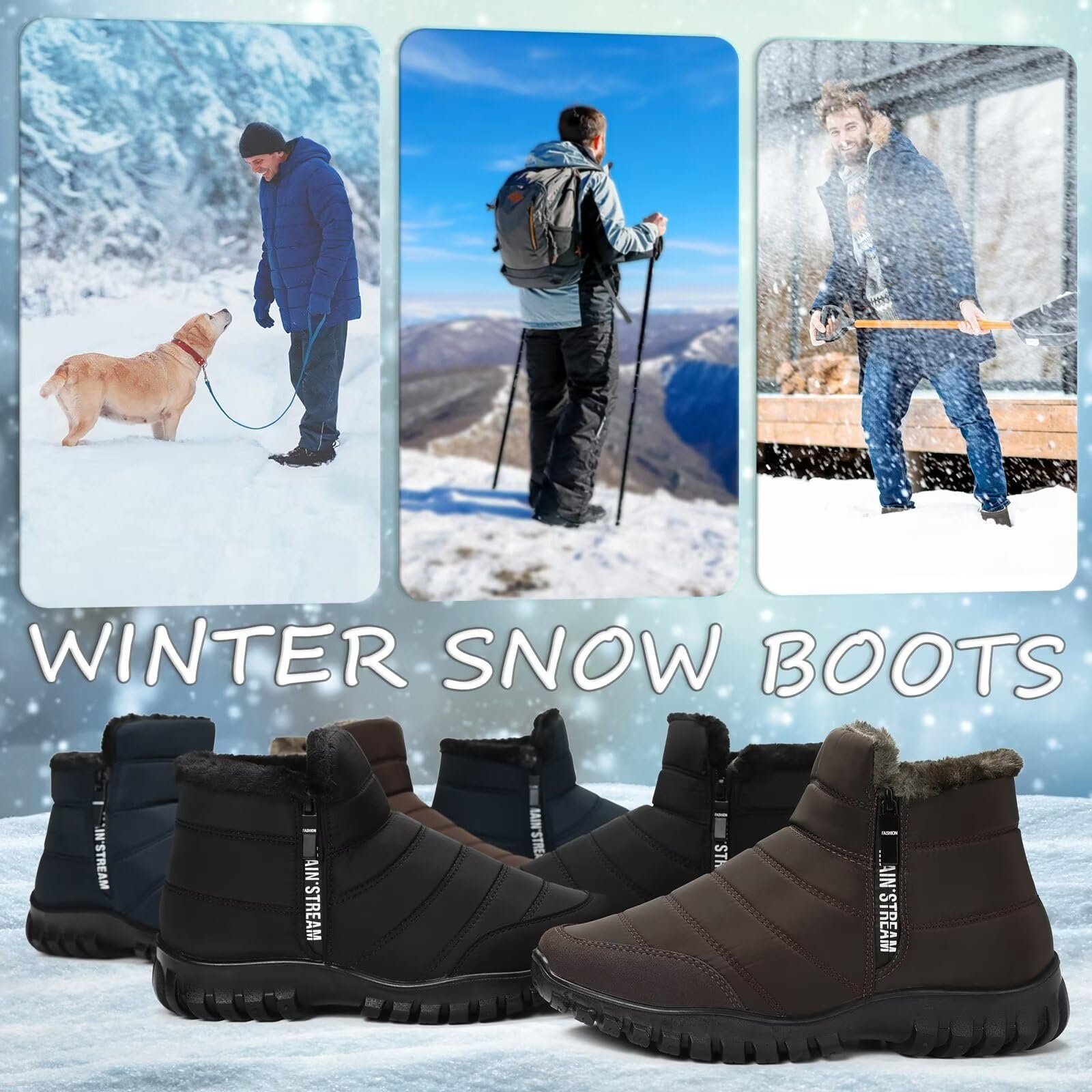 Мужские зимние ботинки CHDDHX утепленные, фото №7