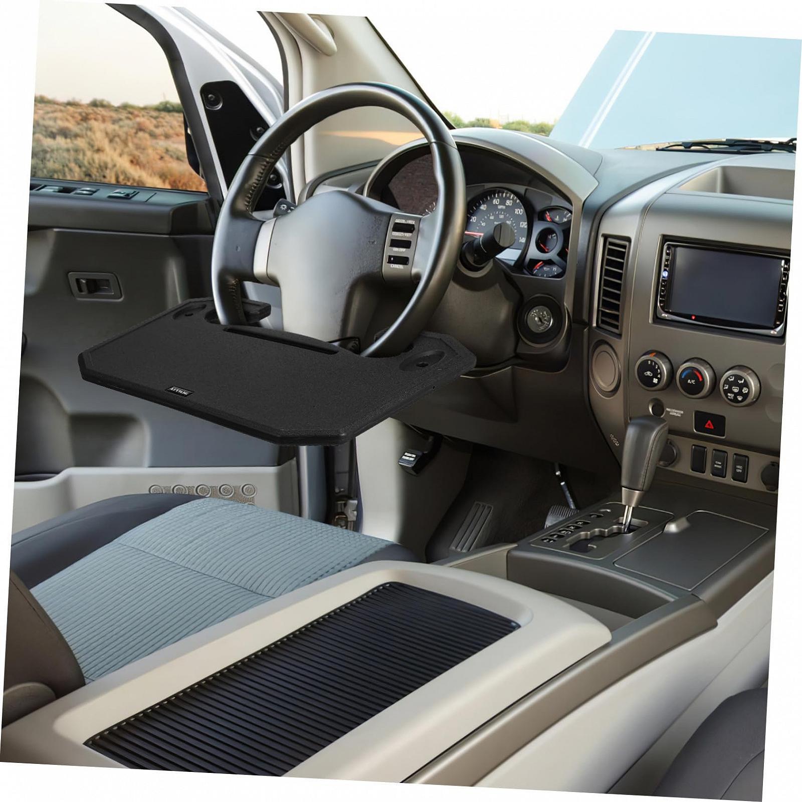 Автомобильный столик на руль с подставкой для чашки и слотом для ручки, стабильный и нескользящий, универсальный для легковых и грузовых автомобилей, компактный портативный автомобильный столик для работы и еды, фото №4 Автомобильный столик на руль с подставкой для чашки и слотом для ручки, стабильный и нескользящий, универсальный для легковых и грузовых автомобилей, компактный портативный автомобильный столик для работы и еды, фото №4