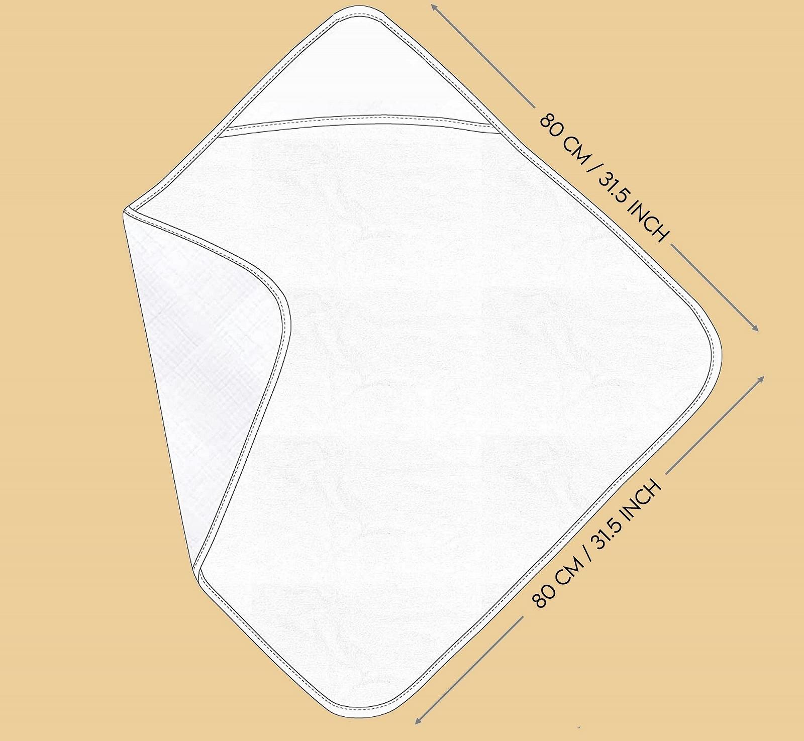 Рушник дитячий з капюшоном STOFIA Organic Cotton and Bamboo Fibre 80 x 80 см, 500 gsm (охра жовта), фото №6