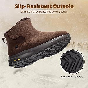 Черевики FitVille Extra Wide Winter Чоловічі Зимові Теплі З Вкладкою Зимові Сніжні Чоботи Широкий Короткий Верх Плоскі Зимові Вуличні Комфортні Нековзні Зимові Чоботи synthetic.ua - Фото 1