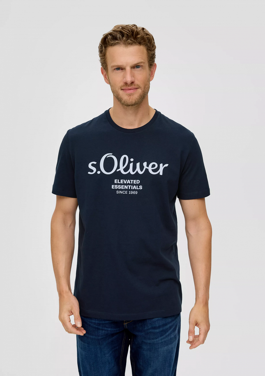 Футболка  à logo imprimé 2139909.59D1 s.Oliver Темно-синій M, фото №1