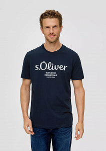Футболка  à logo imprimé 2139909.59D1 s.Oliver Темно-синій 2XL - Фото 1