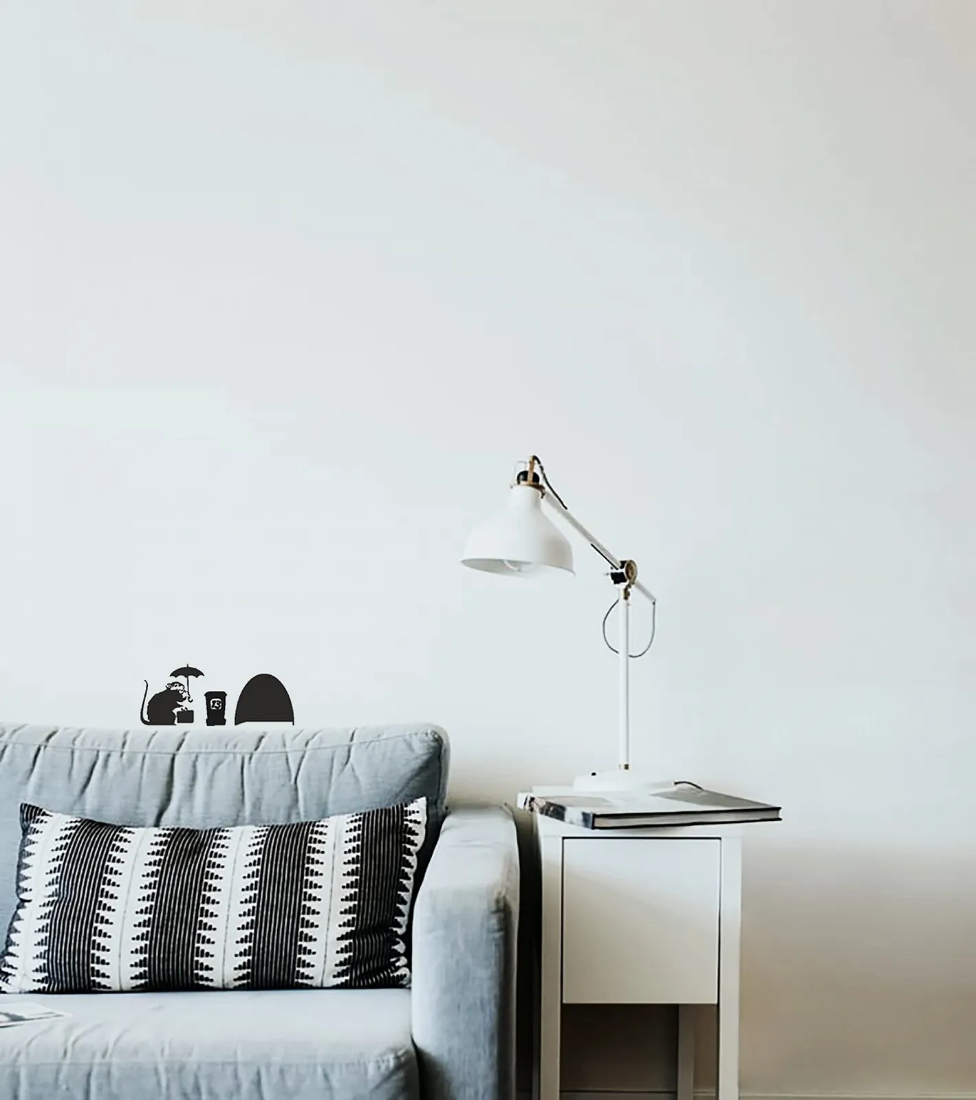 Наклейка на стіну Banksy Rat Mouse Hole Umbrella 19 x 7 см, фото №4