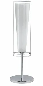 Настільна лампа EGLO Pinto 1-лампова, сталь, хром, прозоре/опалове матове біле скло, E27 - Фото 1