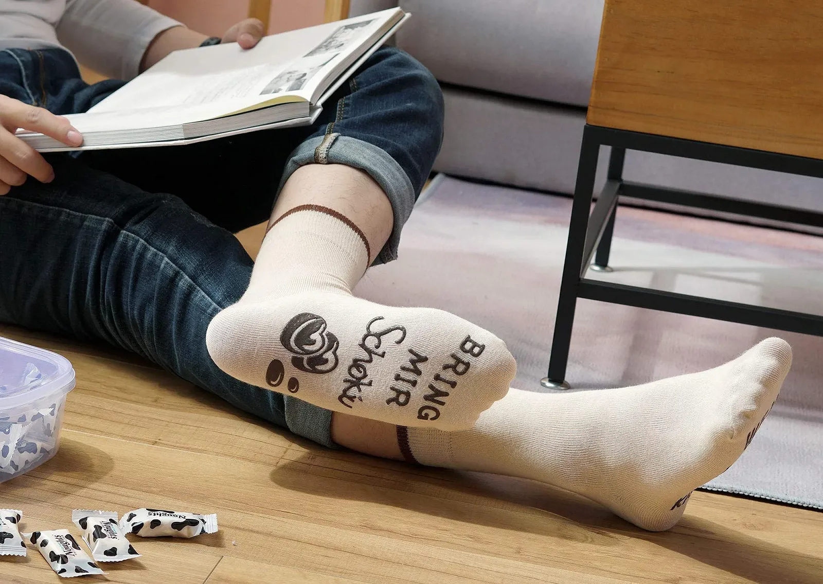 Носки шоколадные, шоколадный подарок, подарки на День святого Валентина для женщин, если ты это читаешь, принеси мне шоколад, подарки на день рождения для женщин, подруги, сестры - бежевый, фото №5