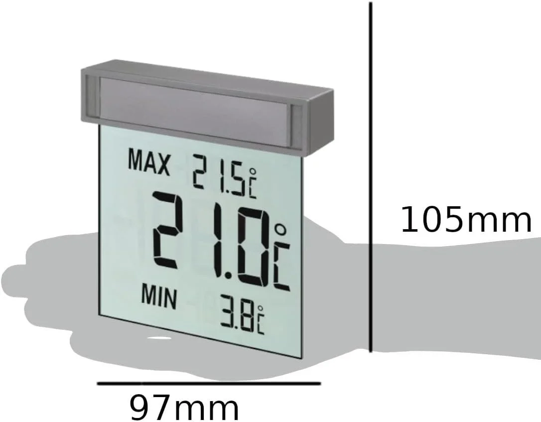 Термометр TFA Dostmann Vision цифровий віконний 30.1025 з великим дисплеєм температури зовнішнього повітря, фото №3