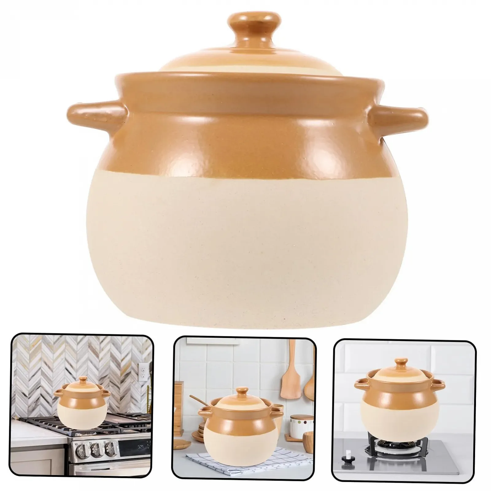 Кастрюля Toyvian Vintage керамическая с ручкой термостойкая, фото №7