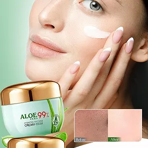 Денний крем Aloe Vera Soft Skin зволожуючий регенеруючий для обличчя та тіла (50 г) synthetic.ua - Фото 1