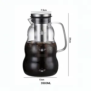 Кавник Cold Brew Iced Tea Water Glass Jug з фільтром з нержавіючої сталі, подвійного призначення, інструмент для еспресо synthetic.ua - Фото 1