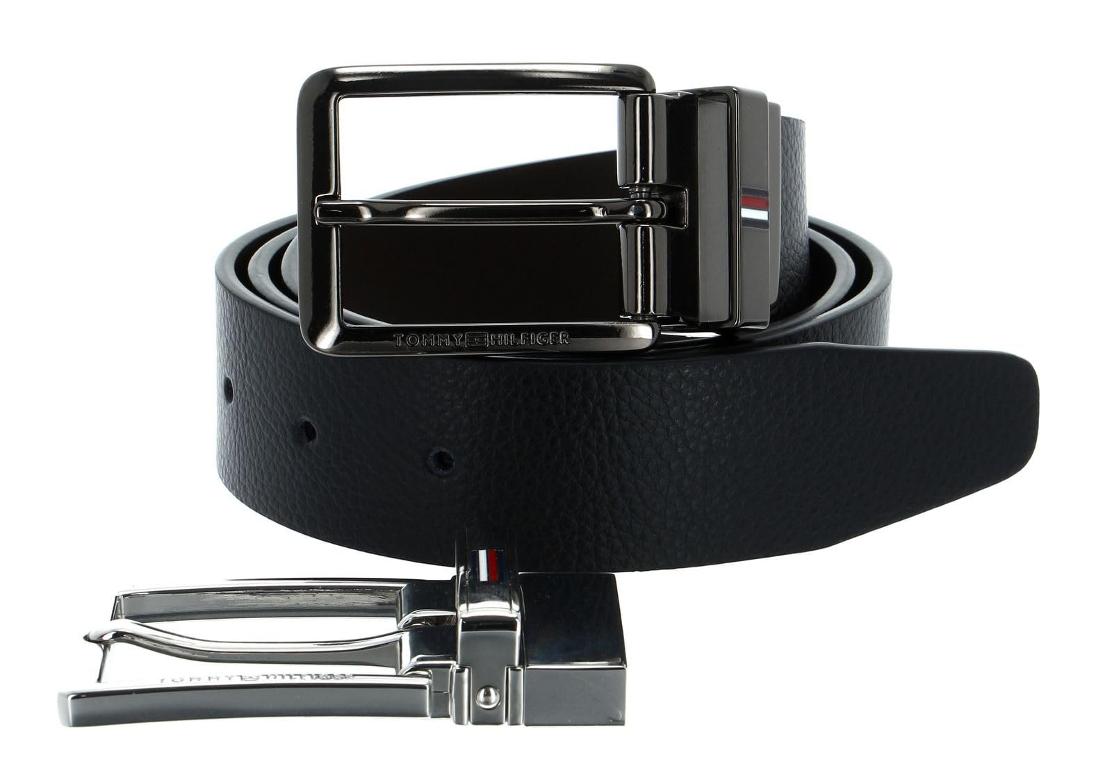 Ремень Tommy Hilfiger Gifting Double Buckle Belt Giftbox W115 Черный - Можно укоротить, черный, фото №1