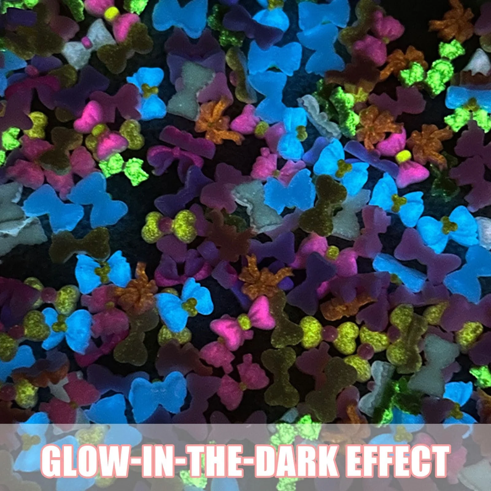 Украшения для шлифовки ногтей, 100 шт акриловых драгоценных камней для ногтей, элегантные бантики для ногтей для женщин, DIY советы для маникюра, аксессуары для украшения ремесел (MIX-A), фото №6