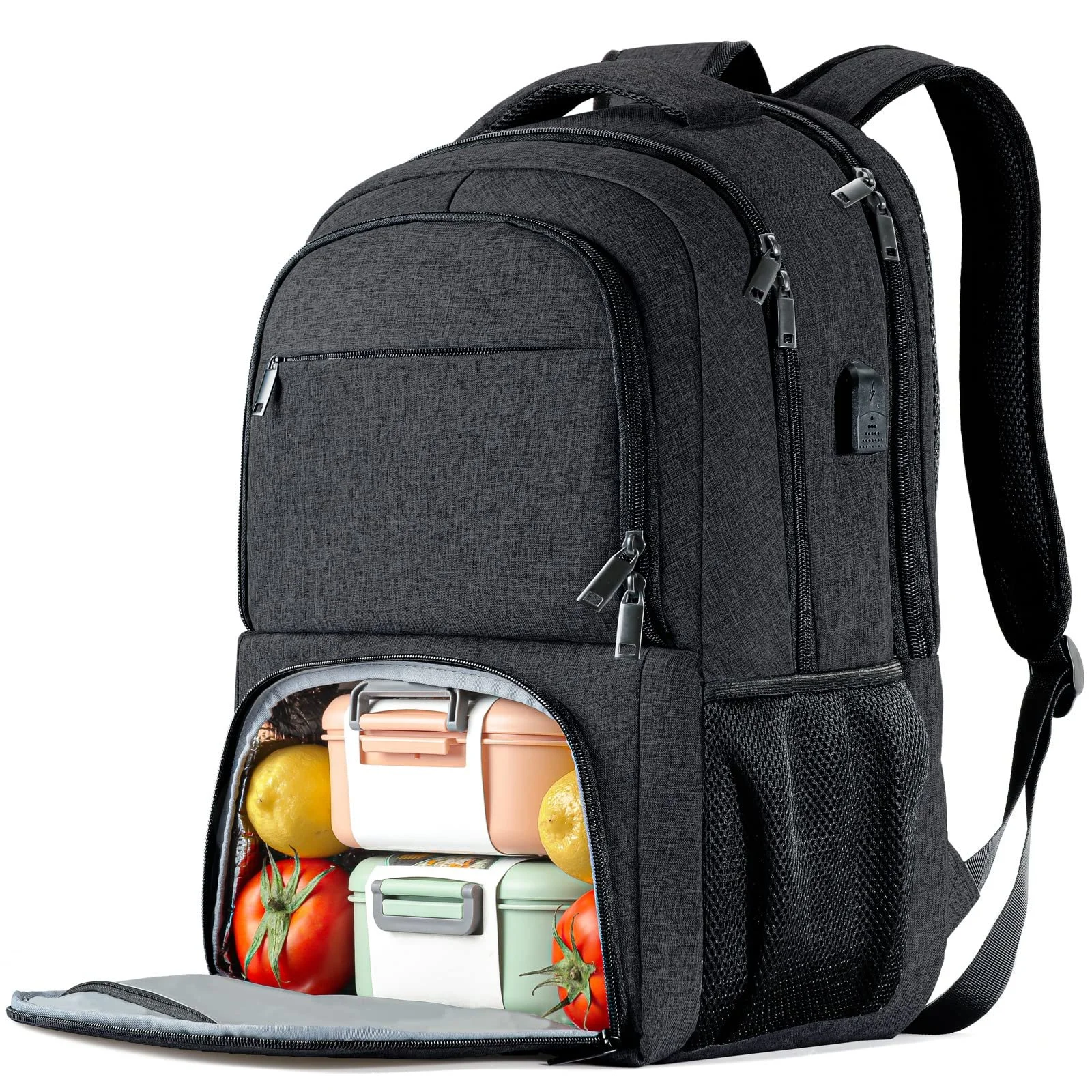 Рюкзак для ноутбука BIKROD Large Lunch 17.3 дюйма с USB и термоотделением Черный, фото №1 Рюкзак для ноутбука BIKROD Large Lunch 17.3 дюйма с USB и термоотделением Черный, фото №1