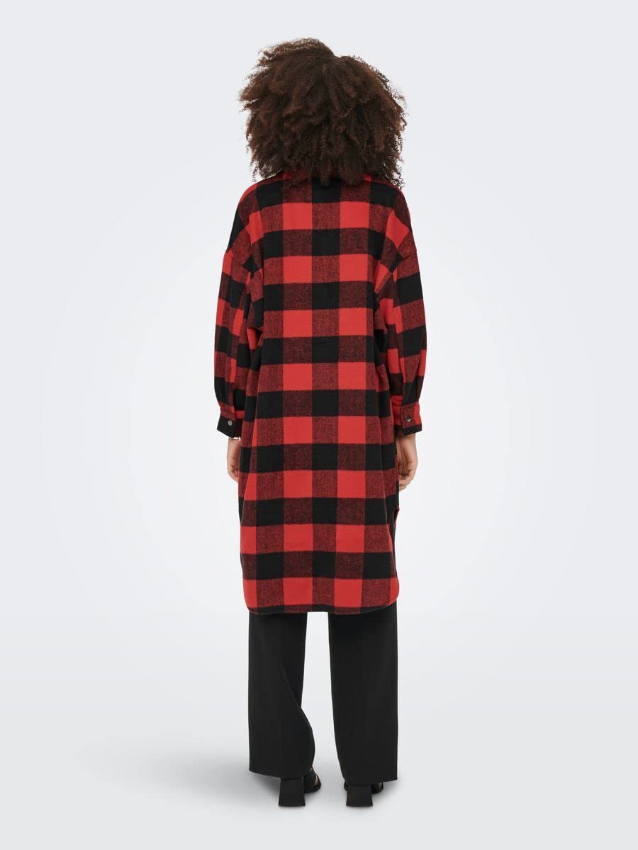 Куртка ONLY Onlasha L/S Long Check Shacket PNT, фото №4