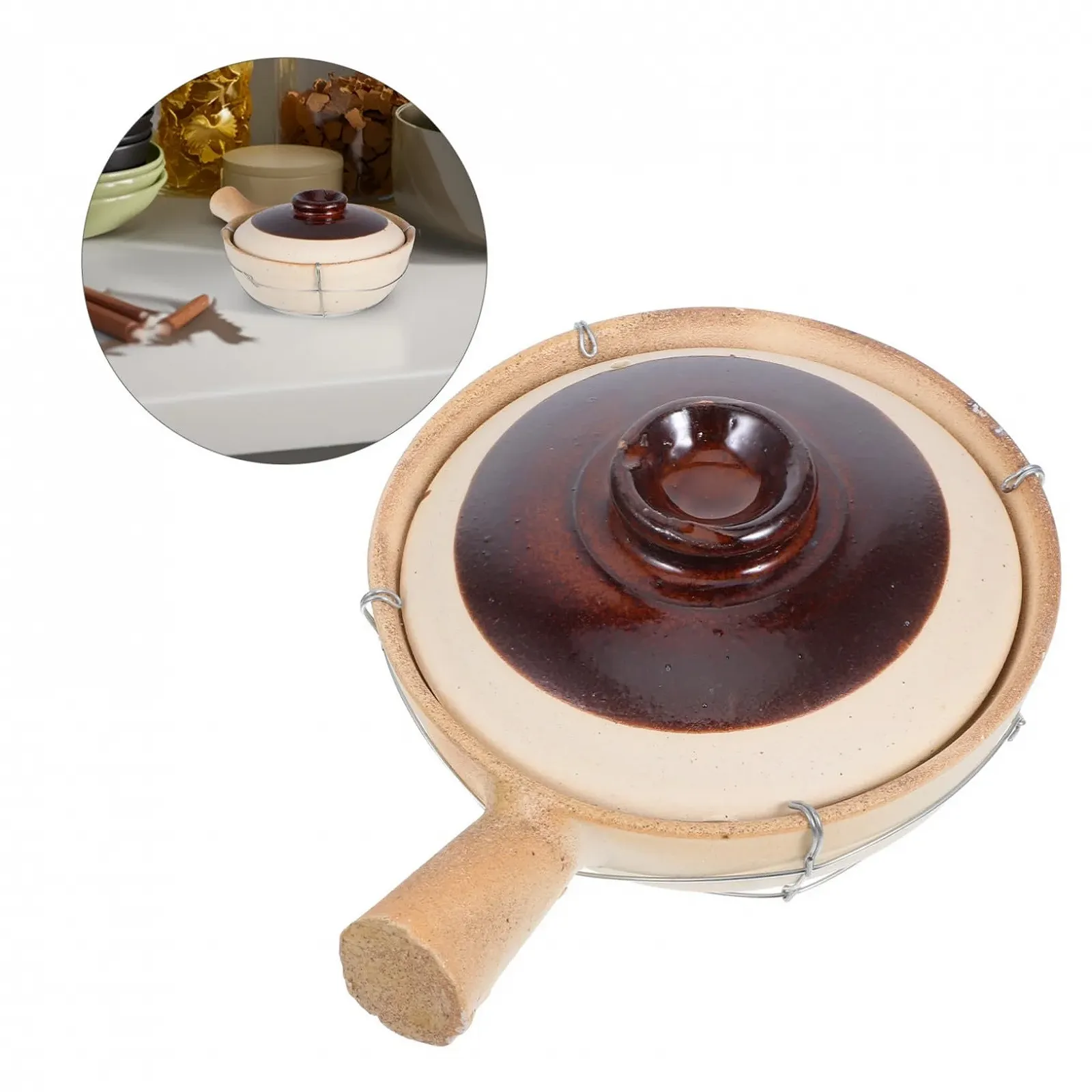 Горшок керамический Garneck традиционный с одной ручкой, фото №9