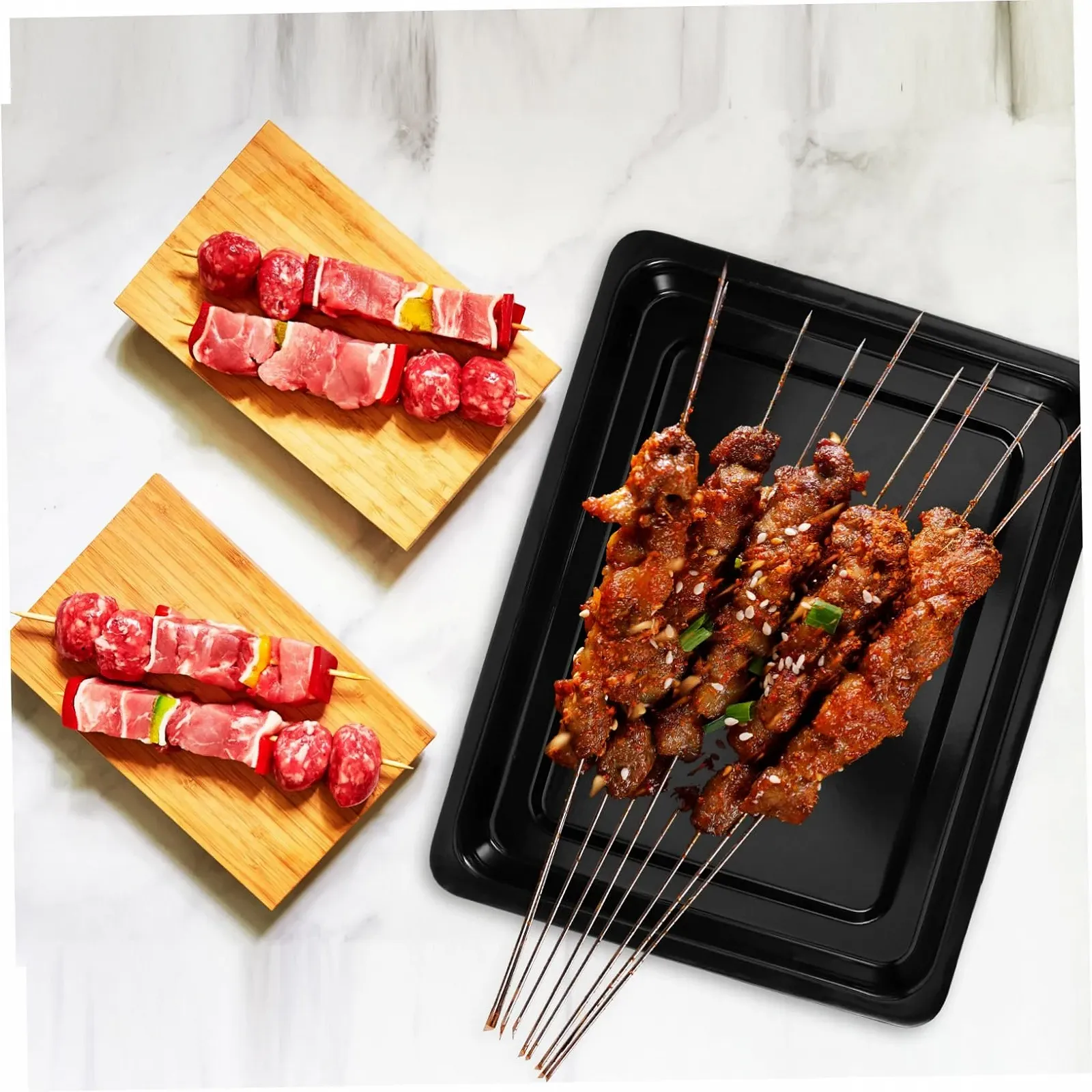 Противень для выпечки TOPBATHY прямоугольный эмалированный глубокий термостойкий белый, фото №4