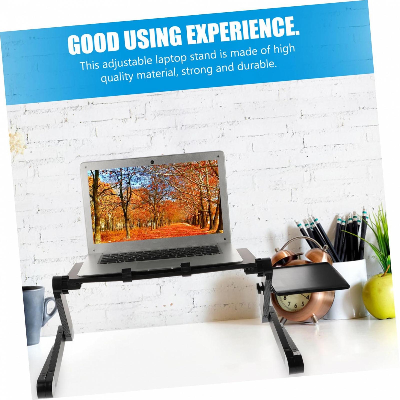 Подставка для ноутбука алюминиевая складная с функцией охлаждения портативная и стабильная для дома и путешествий для комфортной работы на ноутбуке, фото №4