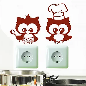 Наклейка на стіну Wall Tattoo Loft Owls Chefs для вимикача або розетки - Фото 1