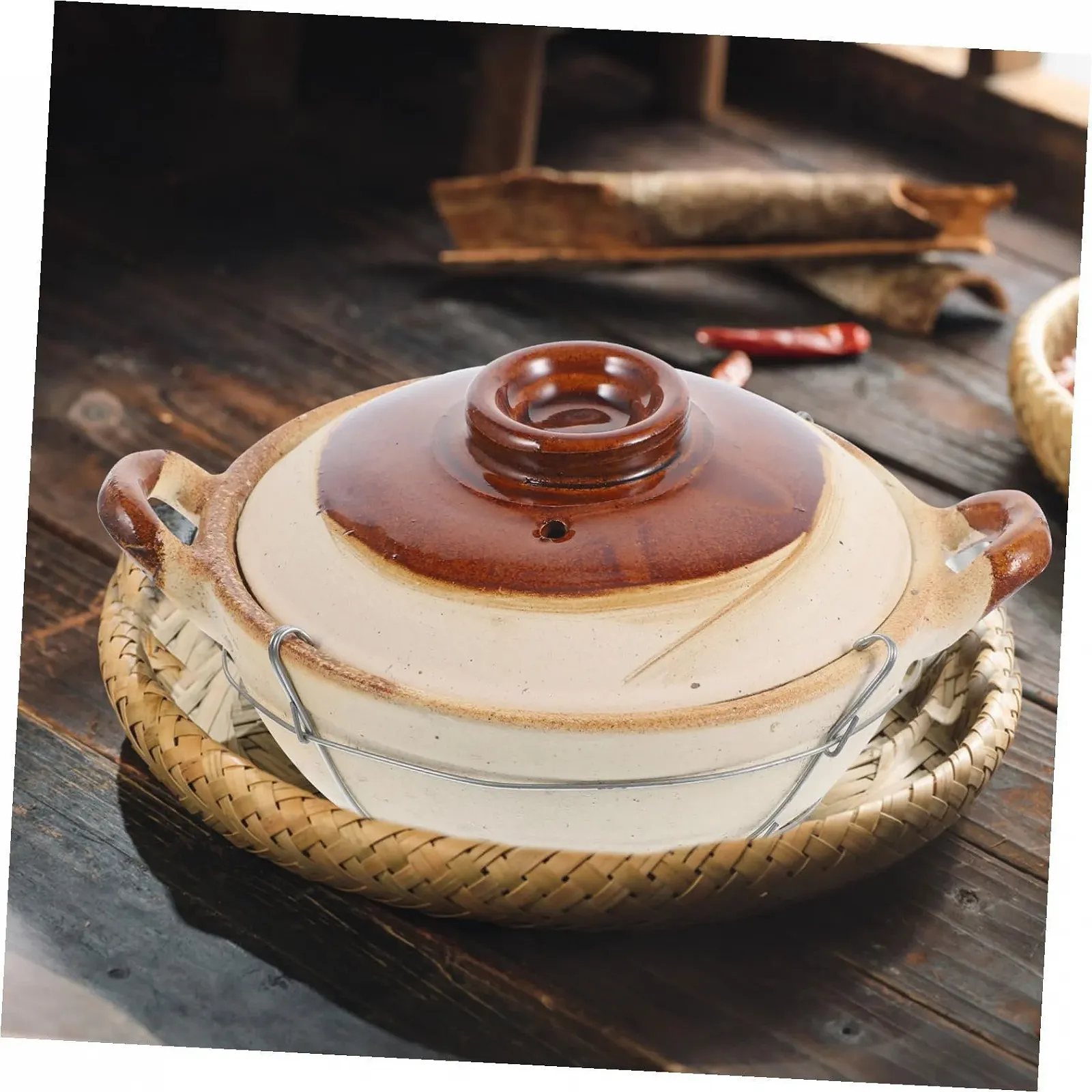 Горшок Toyvian глиняный 0,5 л с ручкой для плиты, фото №6