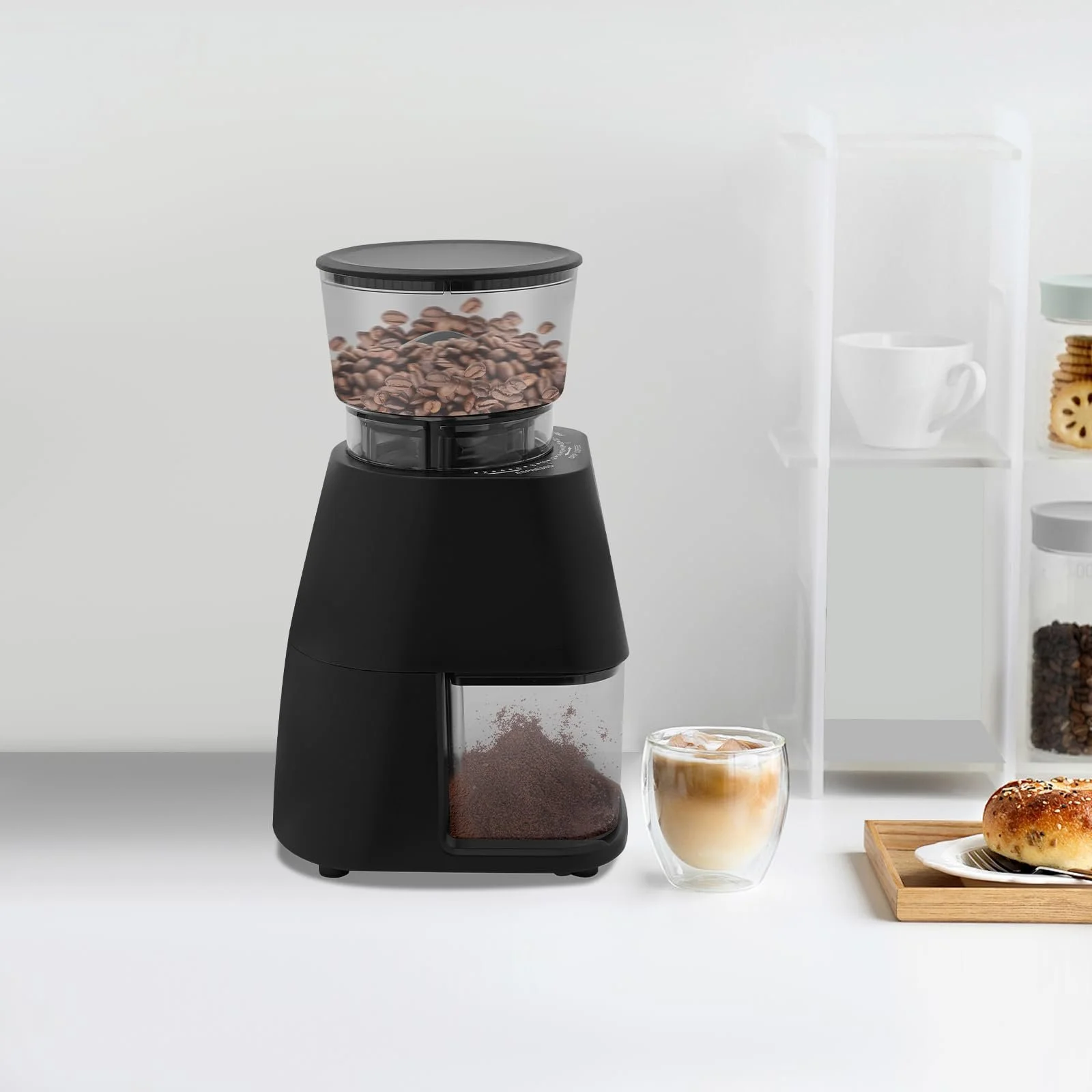 Электрическая кофемолка Регулируемая Черный Прозрачный 350-450 об/мин 112 x 159 x 262 мм 150 Вт, фото №1