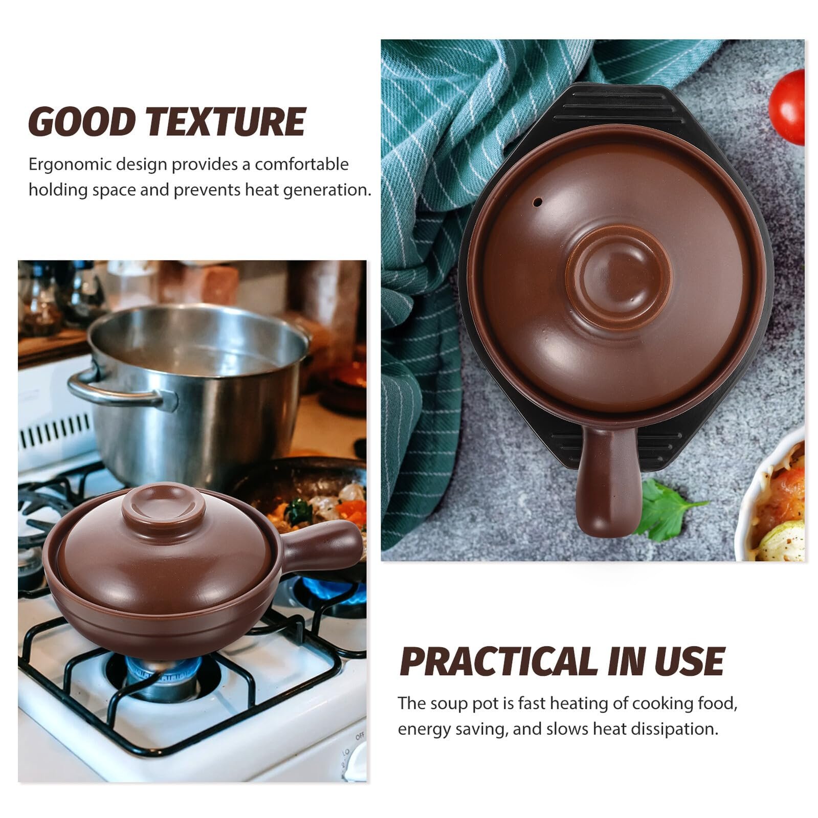 Керамический горшок Homoyoyo с термостойкой ручкой, фото №8