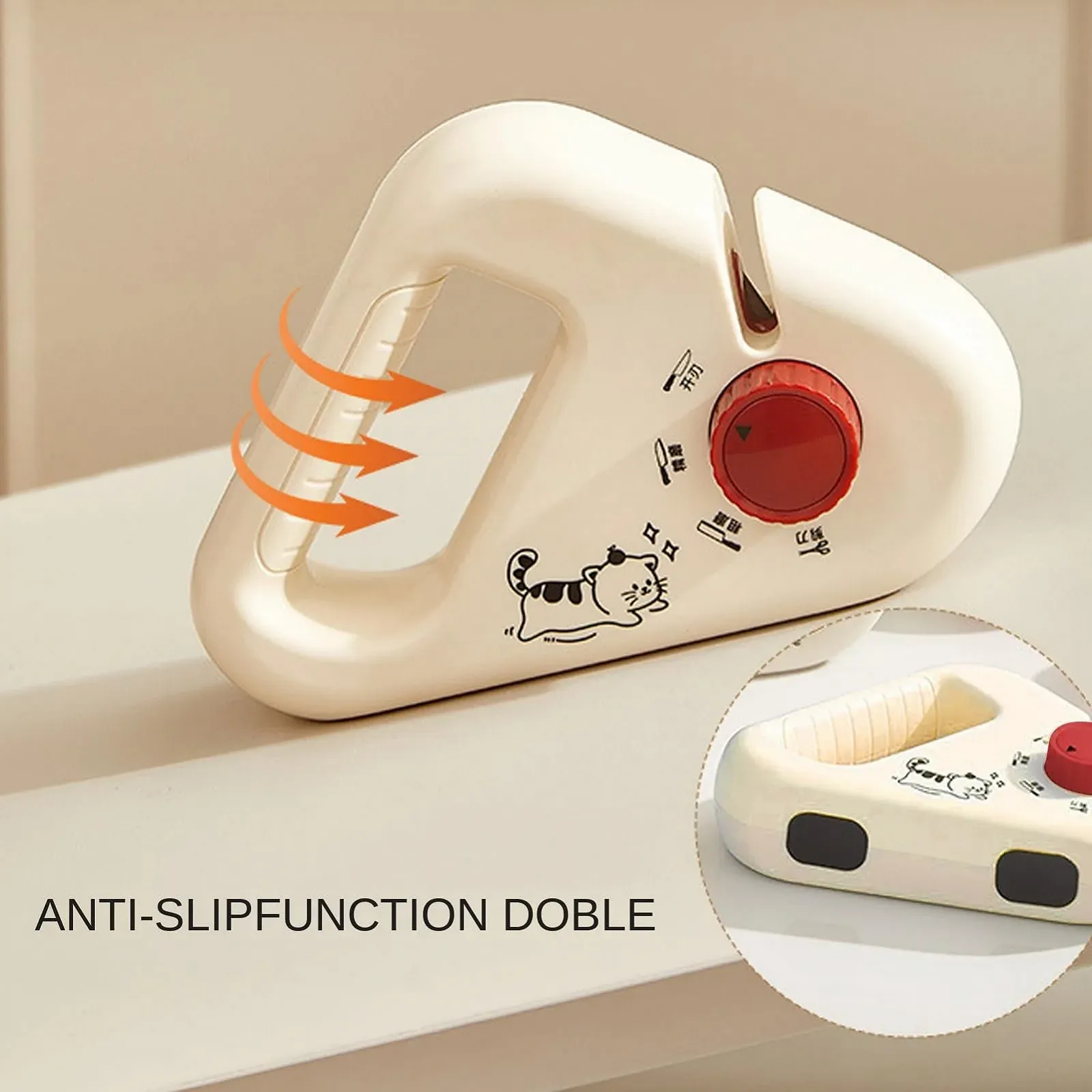 Точило для ножів та ножиць 4-в-1 зі швидким поліруванням ергономічна нековзна, фото №7