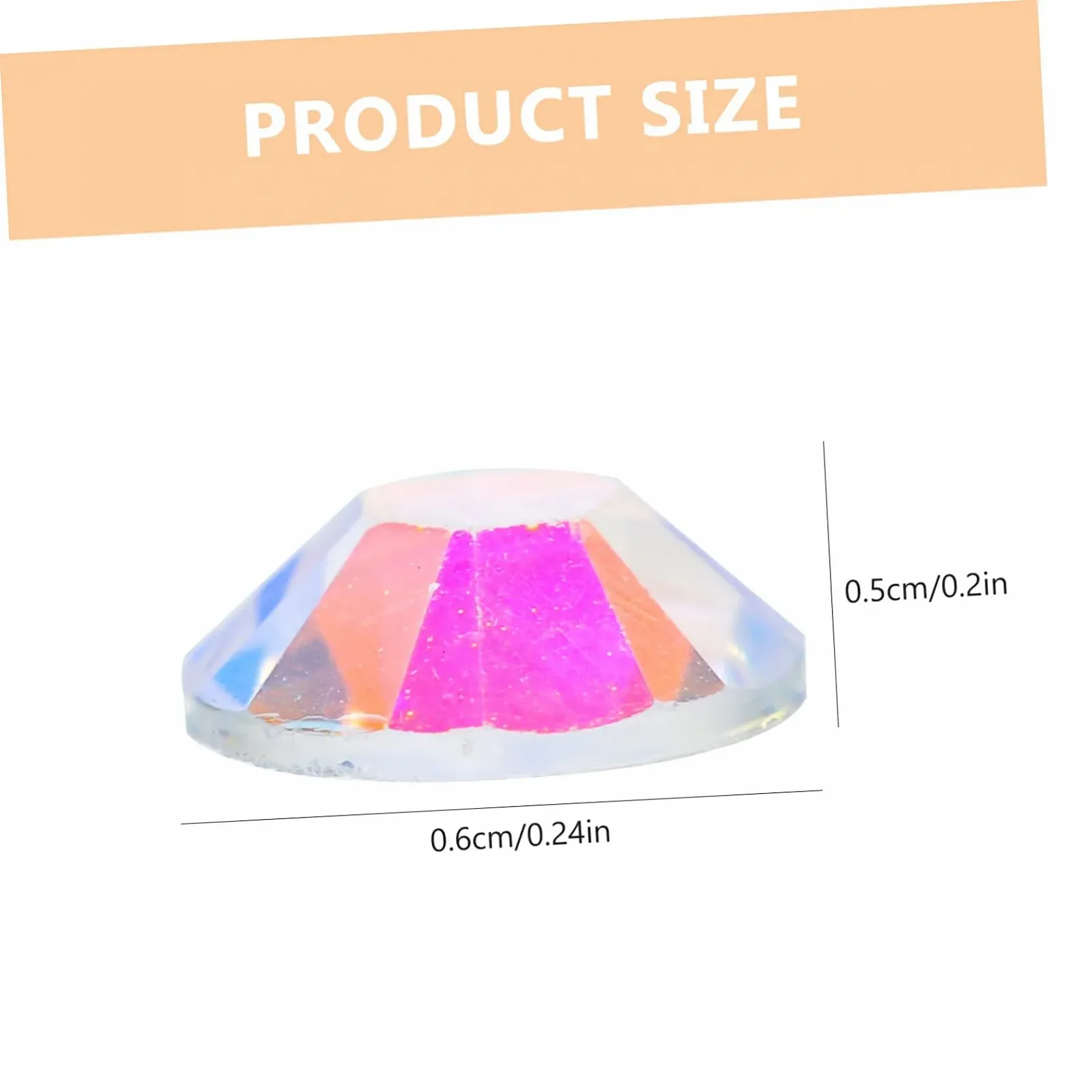 Стрази для нігтів Ciieeo 3D, 5 коробок, смола, плоске дно, білі, фото №6