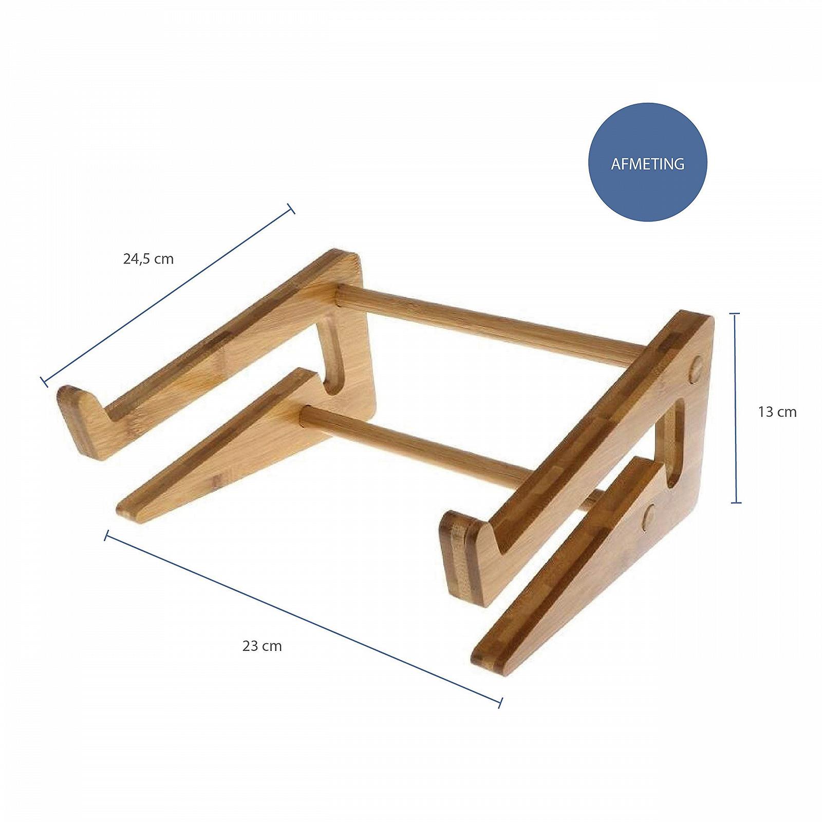 Підставка для ноутбука дерев'яна QUVIO для MacBook, ноутбуків, планшетів, iPad, для всіх ноутбуків від 11 до 15.6 дюймів (коричнева), фото №5