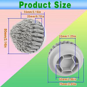 Насадки для электрической щетки Synoshi Spin Power Scrubber конусные 2 шт серые synthetic.ua - Фото 1