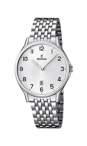 Часы Festina Acero Clasico F16744/1, серебристый корпус из нержавеющей стали, серебристый браслет из нержавеющей стали, серебристый/разноцветный - Фото 1