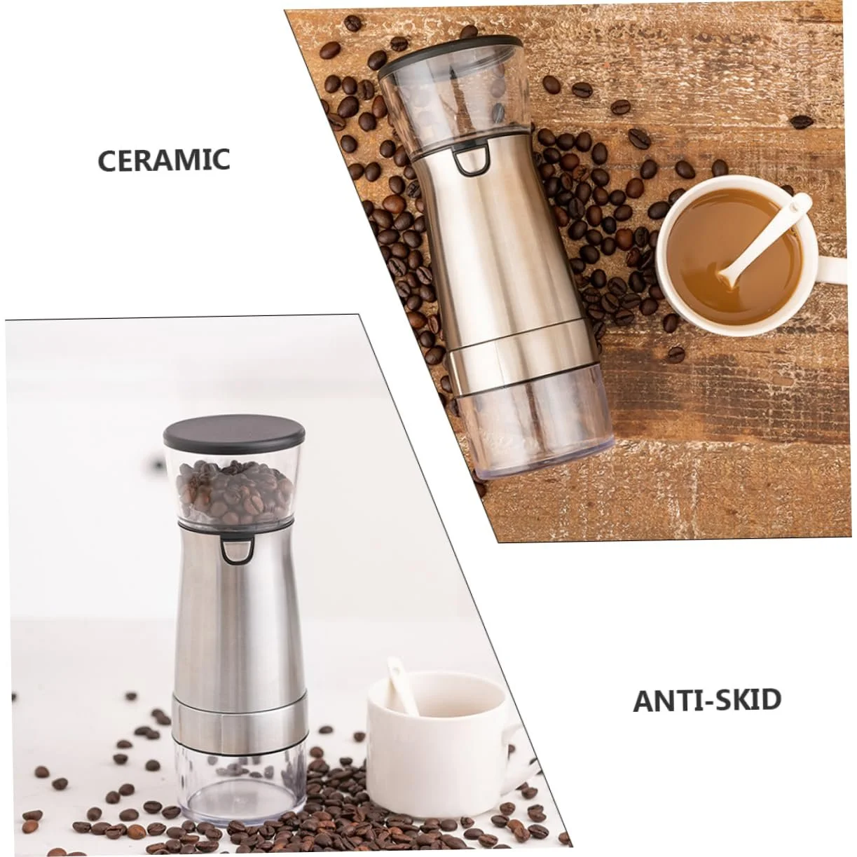 Автоматична кавомолка SOLUSTRE Електрична машина Керамічний сердечник Перезаряджається через USB Запуск однією кнопкою База, фото №3