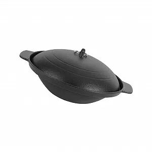 Кастрюля чугунная с антипригарным покрытием эргономичной ручкой для риса и тушения - Фото 1