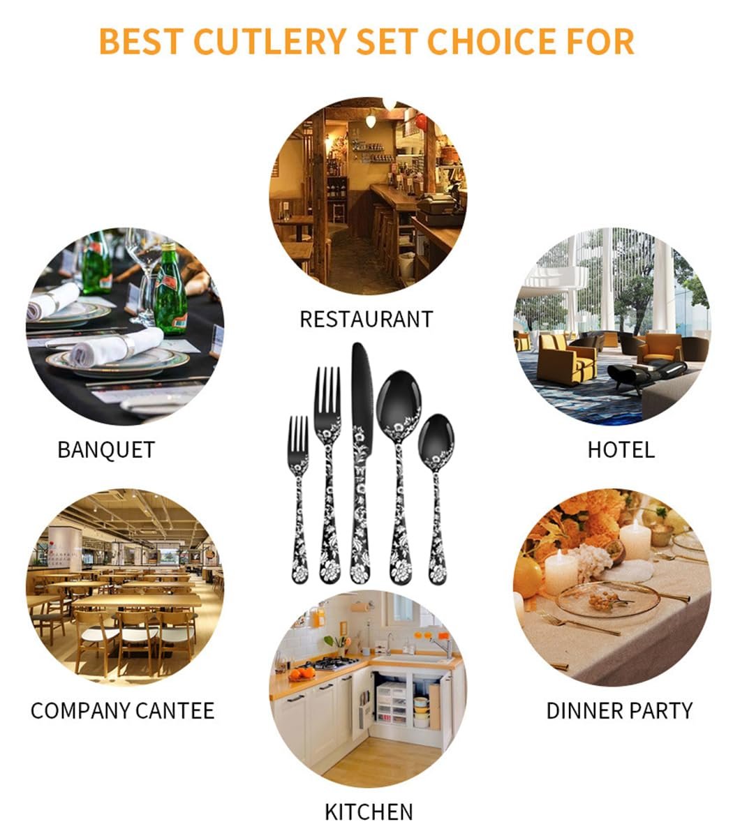 Набор столовых приборов XIAOYU Peony Blossom, 40 предметов, нержавеющая сталь, на 8 персон, фото №7 Набор столовых приборов XIAOYU Peony Blossom, 40 предметов, нержавеющая сталь, на 8 персон, фото №7